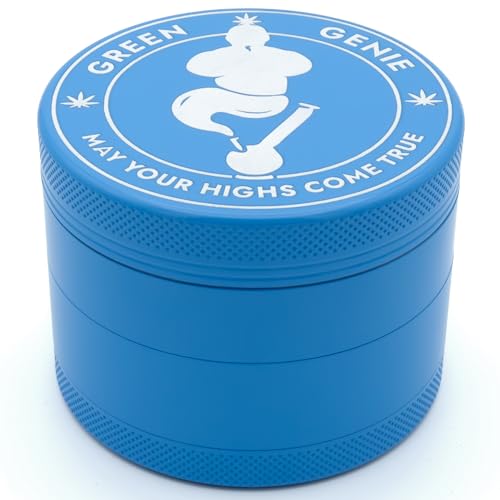 Green Genie - Premium Keramik Grinder - Blau - ⌀63mm groß - Keramik beschichtet - inkl. Glasmundstück, Pinsel. Pollenschaber und hochwertiger Tragetasche Green Genie - Premium Keramik Grinder - Blau - ⌀63mm groß - Keramik beschichtet - inkl. Glasmundstück, Pinsel. Pollenschaber und hochwertiger Tragetasche von Green Genie may your highs come true