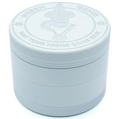 Green Genie - Premium Keramik Grinder - Weiß - ⌀63mm groß - Keramik beschichtet - inkl. Glasmundstück, Pinsel. Pollenschaber und hochwertiger Tragetasche Green Genie - Premium Keramik Grinder - Weiß - ⌀63mm groß - Keramik beschichtet - inkl. Glasmundstück, Pinsel. Pollenschaber und hochwertiger Tragetasche von Green Genie may your highs come true