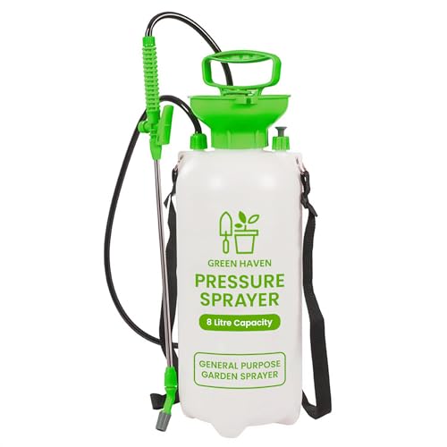 GREEN HAVEN 8 Liter Pump-Drucksprüher - Pumpsprüher mit verstellbarem & Tragegurt, Hochdruckspray für Unkrautvernichter, Pestizide, Fungizide Reinigung von Green Haven