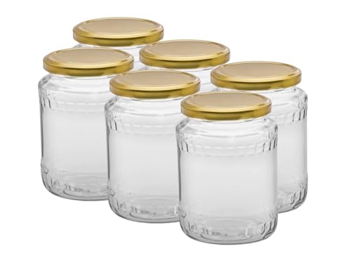 Green Hobby 720 ml Einweckgläser mit Deckel Gold to 82 Einmachgläser Vorratsgläser Einmachglas (Menge: 24 Stück) von Green Hobby
