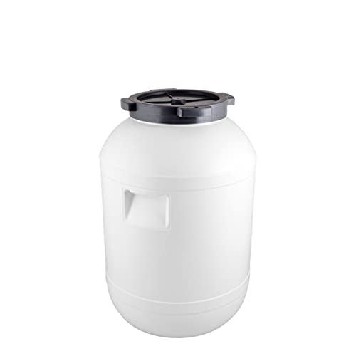 Green Hobby Kunststofffass 30L HDPE Kunststofffass mit Deckel, Universalfass, Wasserfass, Weithalsfass, weiß mit Pökelbeutel von Green Hobby
