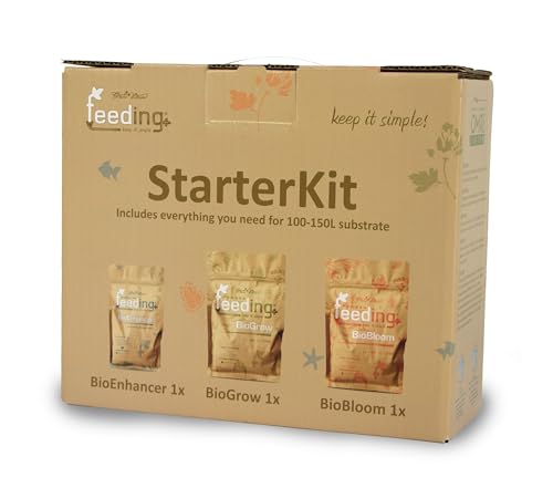 Green House Feeding Bio StarterKit - Starter Dünger Set für den organischen Anbau mit NPK-Dünger und Wachstumsverstärker - reicht für 100-150 Liter Substrat von Green House Feeding