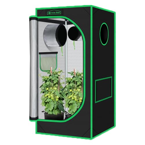 Green Hut Gewächszelt, 61 x 61 x 121,9 cm, 600D-Mylar, Hydrokultur-Gewächszelt für den Innenbereich, mit Sichtfenster, Abnehmbarer Bodenwanne und Werkzeugtasche Green Hut Gewächszelt, 61 x 61 x 121,9 cm, 600D-Mylar, Hydrokultur-Gewächszelt für den Innenbereich, mit Sichtfenster, Abnehmbarer Bodenwanne und Werkzeugtasche von Green Hut