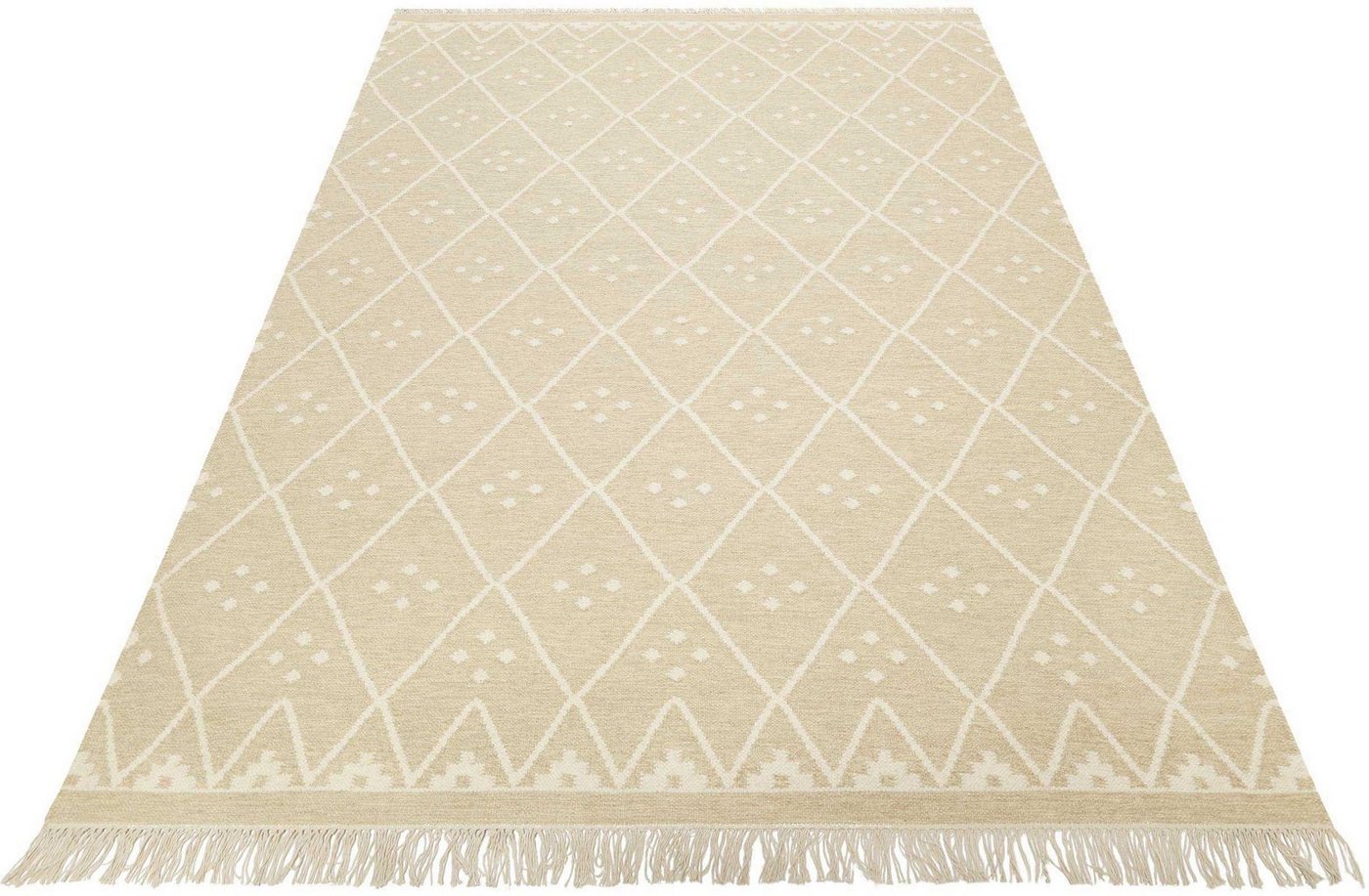 Green Looop Teppich Vermont GL-82101, rechteckig, Höhe: 5 mm, handgewebter Naturfaserteppich aus 80% Wolle 20% Baumwolle, Wohnzimmer von Green Looop