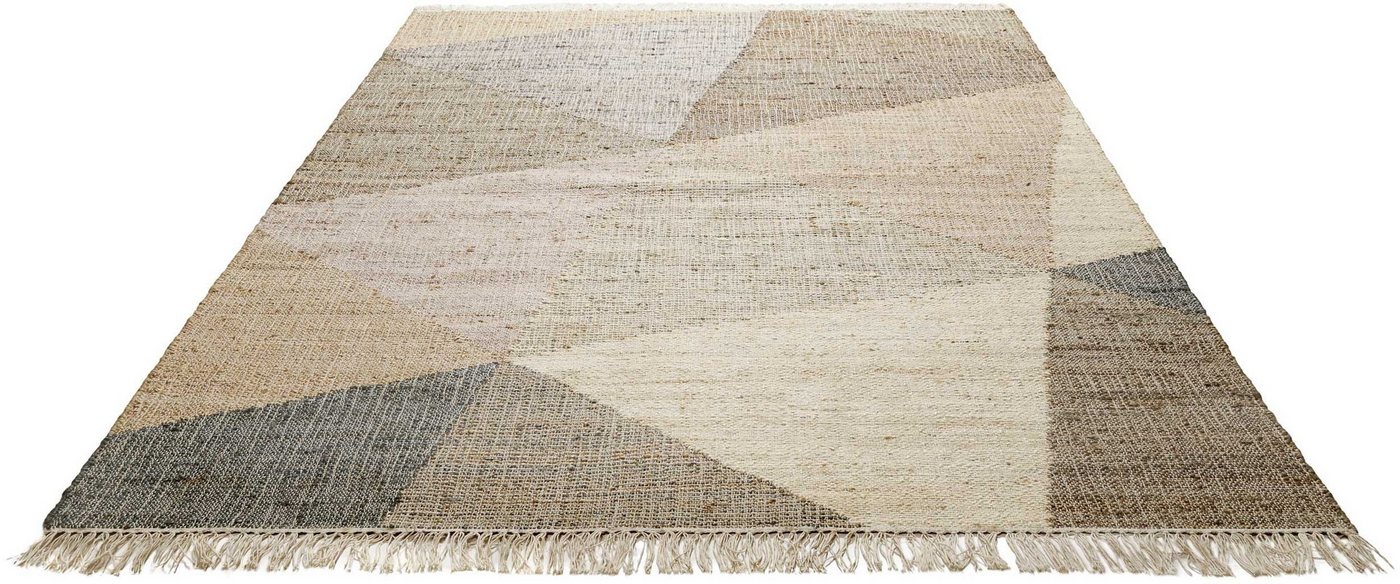 Teppich Vincent GL-82111, Green Looop, rechteckig, Höhe: 4 mm, Naturfaser Teppich aus Jute mit Baumwolle, mit Fransen, Wohnzimmer von Green Looop