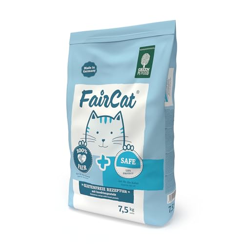 Green Petfood Faircat Safe (1 x 7,5 kg) | Adult | Premium Trockenfutter für ausgewachsene Katzen | Huhn & nachhaltiges Insektenprotein | getreidefrei | mit Beeren & Früchten | Katzenfutter | 1er Pack von Green Petfood