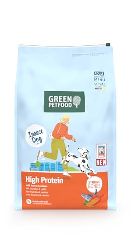 Green Petfood InsectDog High Protein mit Insekten & Lachs (1 x 7,5 kg) | Adult | Premium Trockenfutter für ausgewachsene aktive Hunde | mit roten Linsen | kleine Krokette | getreidefrei | 1er Pack von Green Petfood