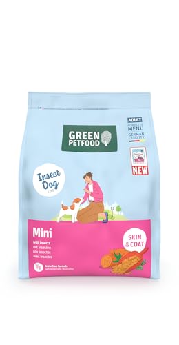 Green Petfood InsectDog Mini mit Insekten (1 x 900 g) | Adult Mini | Premium Trockenfutter für ausgewachsene kleine Hunde | Süßkartoffel & Erbse | getreidefrei | extrakleine Kroketten | 1er Pack von Green Petfood