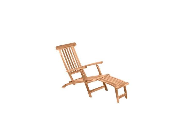 Garten Liegestuhl mit Fußstütze, Teak Holz, 4 Liegepositionen von Green-Spirit