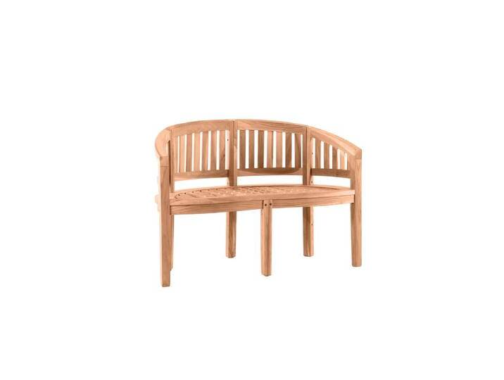 Garten Sitzbank in Bananenform, 120 cm, Teak Holz, 2-Sitzer von Green-Spirit