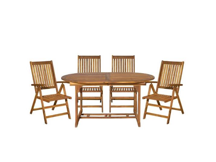 Garten Sitzgruppe Akazien Holz, für 4 Personen, 1 Tisch, 4 Stühle - Gartenmöbel Set, Gartengarnitur von Green-Spirit