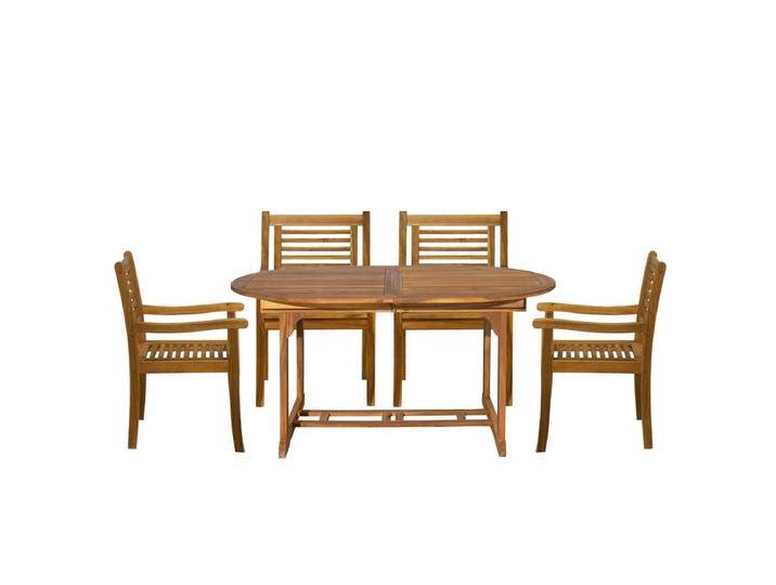 Garten Sitzgruppe Akazien Holz, für 4 Personen, 1 Tisch, 4 Stühle - Gartenmöbel Set, Gartengarnitur von Green-Spirit