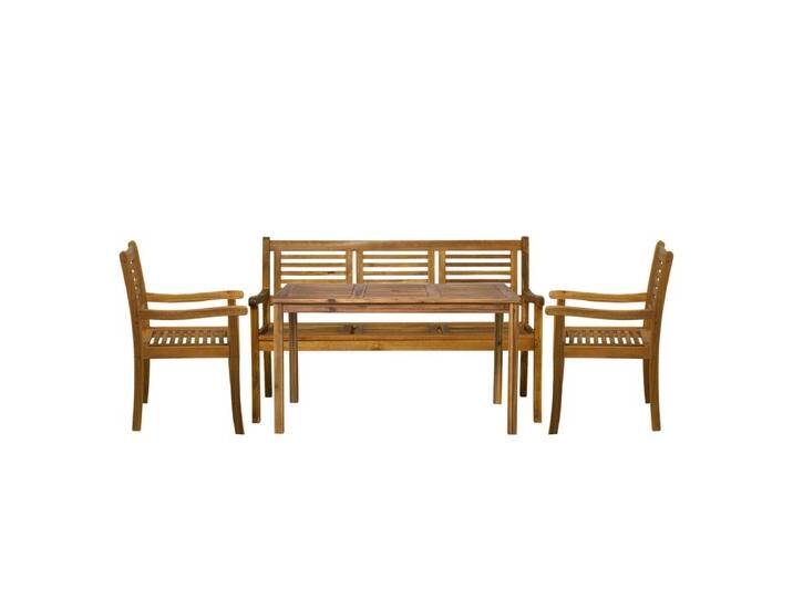 Garten Sitzgruppe Akazien Holz, für 5 Personen, 1 Tisch, 2 Stühle, 1 Bank - Gartenmöbel Set, Gartengarnitur von Green-Spirit