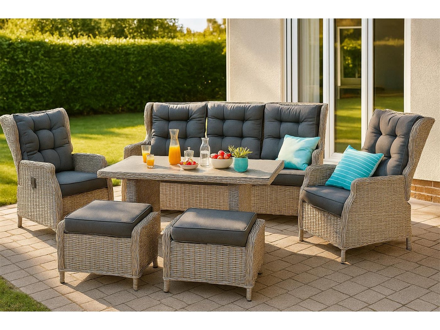 Green Spirit Gartenlounge-Set Gartenmöbel Lounge Set Bilbao von Green Spirit, (Set, 6-tlg), Relax-Positionen von Green Spirit