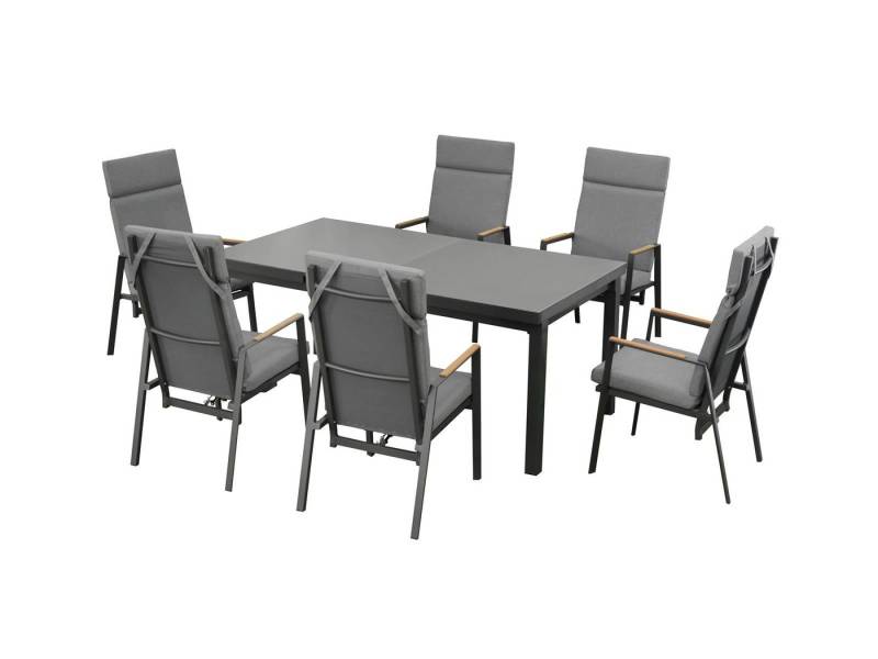 Green Spirit Gartenlounge-Set »Chicago 1« Gartenmöbel Set ausziehbar Sitzgruppe Outdoor Garnitur, (Set, 7-tlg), Aluminium, für 6 Personen, wetterfest - Garten, Terrasse & Outdoor von Green Spirit