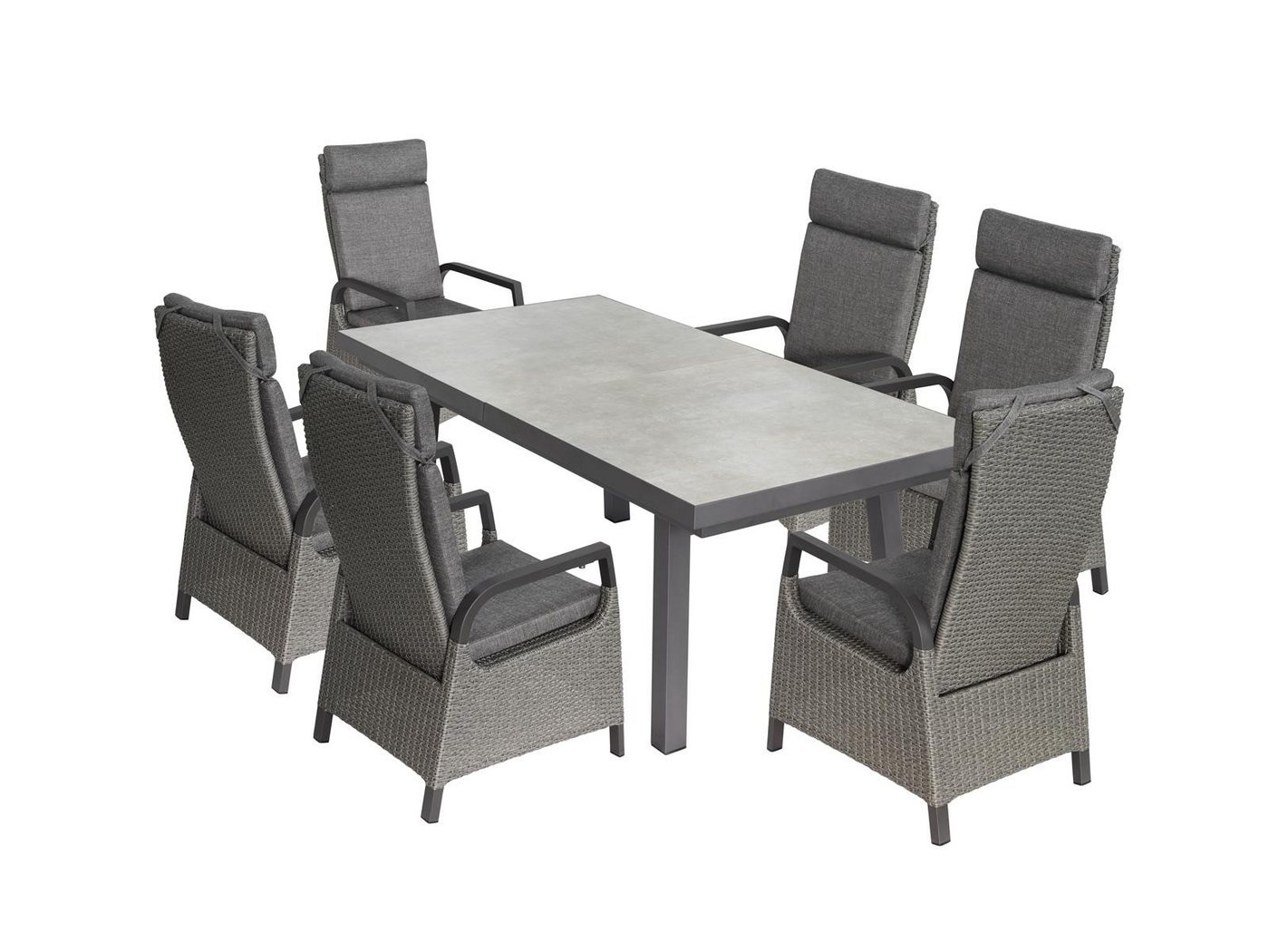 Green Spirit Gartenlounge-Set »Georgia 2« Gartenmöbel Set ausziehbar Sitzgruppe Outdoor Garnitur, (Set, 7-tlg), Aluminium, für 6 Personen, wetterfest - Garten, Terrasse & Outdoor von Green Spirit