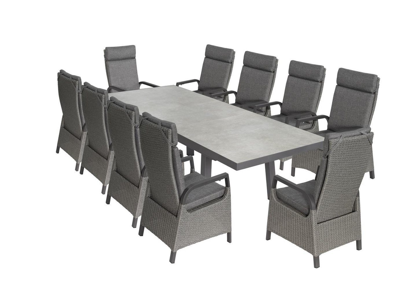 Green Spirit Gartenlounge-Set »Georgia 4« Gartenmöbel Set ausziehbar Sitzgruppe Outdoor Garnitur, (Set, 11-tlg), Aluminium, für 10 Personen, wetterfest - Garten, Terrasse & Outdoor von Green Spirit