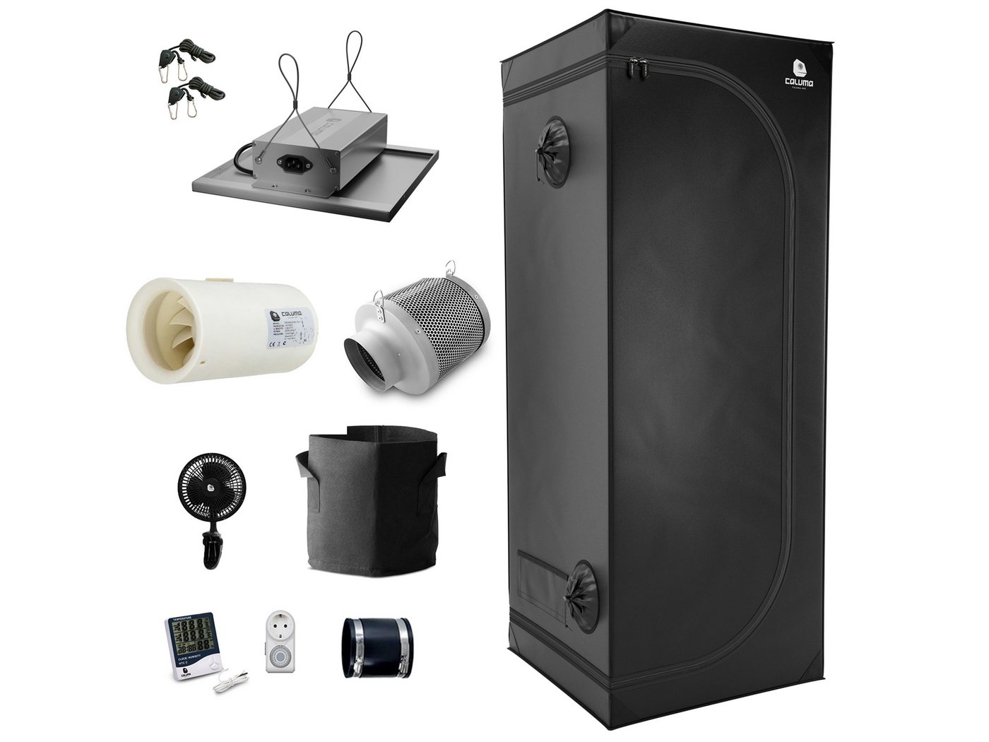 Green Spirit Gewächshaus Growbox Komplett Set 60x60 cm Growzelt 75W LED 1 Pflan. Classic S 75.2, BxTxH: 60 x 60 x 160 cm, Komplettset, Lampe,Zelt,Lüfter,Filter,Hygrometer,Töpfe,Ventilator,Uhr,Schloss, 60x60x160 cm,75W LED,Axiallüfter 130m³/h,Aktivkohlefilter 120m³/h Green Spirit Gewächshaus Growbox Komplett Set 60x60 cm Growzelt 75W LED 1 Pflan. Classic S 75.2, BxTxH: 60 x 60 x 160 cm, Komplettset, Lampe,Zelt,Lüfter,Filter,Hygrometer,Töpfe,Ventilator,Uhr,Schloss, 60x60x160 cm,75W LED,Axiallüfter 130m³/h,Aktivkohlefilter 120m³/h von Green Spirit