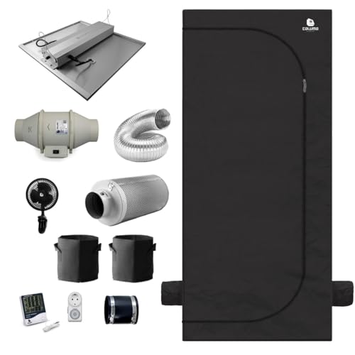 Green Spirit Growzelt Komplettset 80x80x180 cm - 240W LED Grow Lampe dimmbar, Deluxe M, für 2 Pflanzen, Belüftungssystem, Hygrometer, Stofftöpfe - Grow Komplett Set Zelt Schrank Box Wachstum Green Spirit Growzelt Komplettset 80x80x180 cm - 240W LED Grow Lampe dimmbar, Deluxe M, für 2 Pflanzen, Belüftungssystem, Hygrometer, Stofftöpfe - Grow Komplett Set Zelt Schrank Box Wachstum von Green Spirit