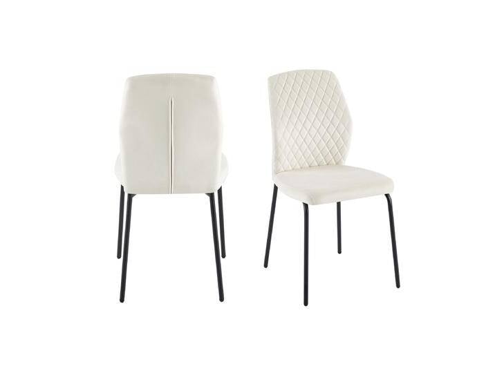 Stuhl 2er Set, Beige, mit Wabensteppung im Rücken - Polsterstuhl, Esszimmerstuhl von Green-Spirit