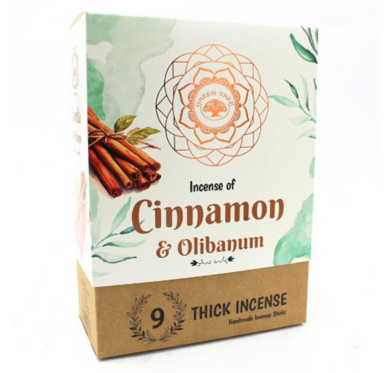 Green Tree Räucherstäbchen Green Tree Cinnamon & Olibanum Botanical Incense, 9 dicke Stäbchen von Green Tree