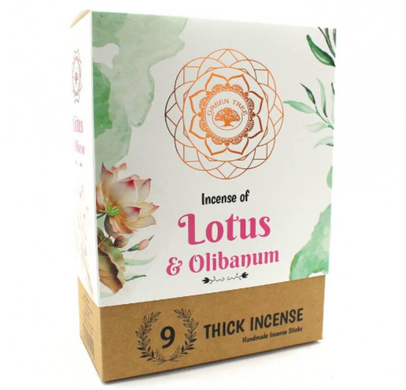 Green Tree Räucherstäbchen Green Tree Lotus & Olibanum Botanical Incense, 9 dicke Stäbchen von Green Tree