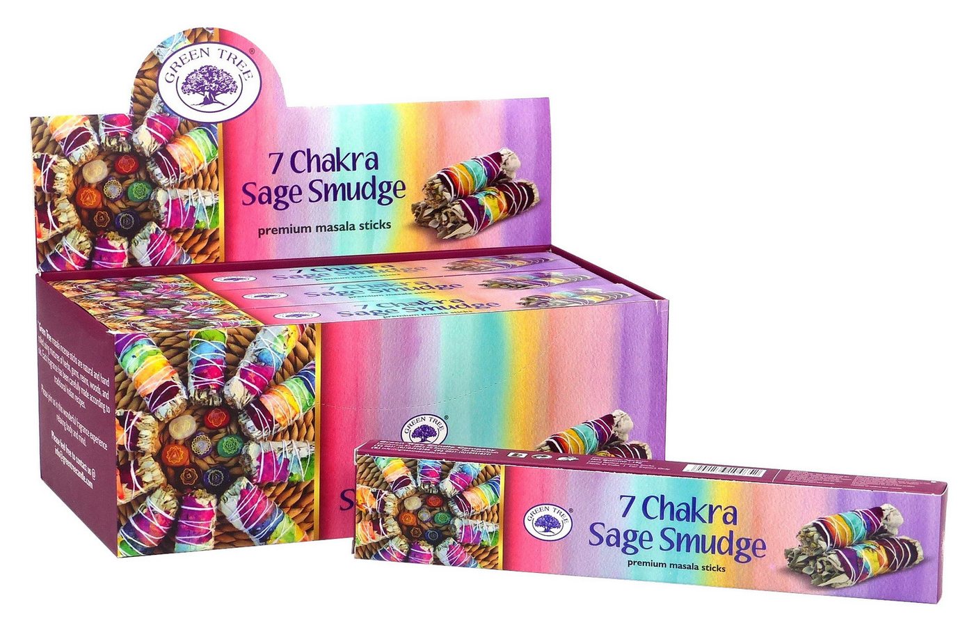 Green Tree Räucherstäbchen Green Tree Incense "7 Chakra Sage Smudge" 15gr. Green Tree Räucherstäbchen Green Tree Incense "7 Chakra Sage Smudge" 15gr. von Green Tree