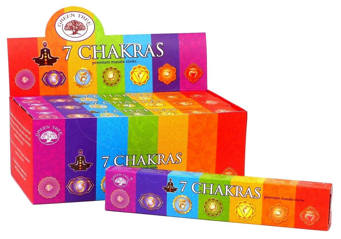 Green Tree Räucherstäbchen Green Tree Incense "7 Chakras" 15gr. Green Tree Räucherstäbchen Green Tree Incense "7 Chakras" 15gr. von Green Tree