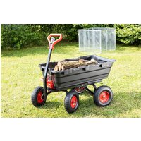 GreenYard® Gartenwagen mit Kippfunktion, Volumen 65l,Tragkraft 550kg, Handwagen Bollerwagen von Green Yard