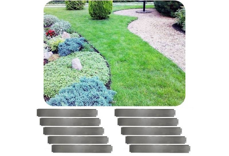 Green-split Rasenkante 10er Set Rasenkanten Metall Alu/Zink 18cm hoch, 10m lang von Green-split