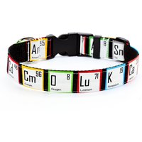 Periodic Table Hundehalsband Schwarz Und Weiß Wissenschaft Geek Nerd Chemie Bunt Hundegeschenk Junge Mädchen Tierliebhaber 4 Größen 23-24 cm von GreenAcornKitchen
