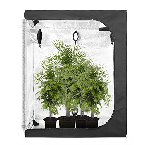 GA Growzelt C-Serie 120x60x150 cm (4X2) anzuchtzelt Zelt Reflektierendes Mylar-Hydrokultur-Gewächshauszelt wasserdichter Bodenwanne für Zimmerpflanzenanbau Schwarz von GreenArchitecture
