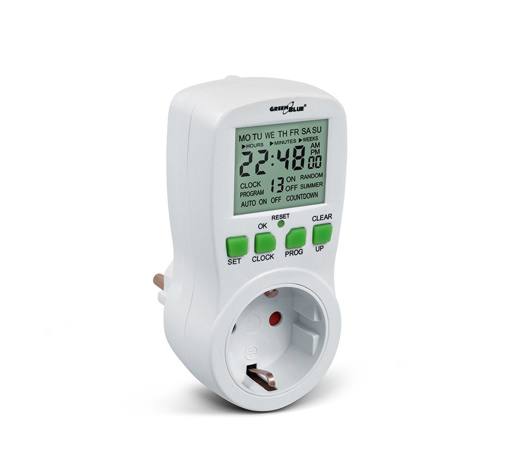 GreenBlue Zeitschaltuhr GB107G, Digitaler Plug-In-Timer - 16 Programme - F-Stecker von GreenBlue