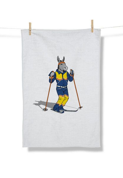 GREENBOMB Animal Donkey Ski Tea Towel - Praktisches Geschirrtuch aus Bio-Baumwolle / hochwertiger Print / GOTS / Fair & Vegan GREENBOMB Animal Donkey Ski Tea Towel - Praktisches Geschirrtuch aus Bio-Baumwolle / hochwertiger Print / GOTS / Fair & Vegan von GreenBomb