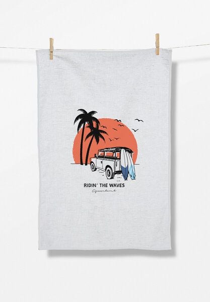 GREENBOMB Nature Beach Trip Tea Towel - Praktisches Geschirrtuch aus Bio-Baumwolle / hochwertiger Print / GOTS / Fair & Vegan GREENBOMB Nature Beach Trip Tea Towel - Praktisches Geschirrtuch aus Bio-Baumwolle / hochwertiger Print / GOTS / Fair & Vegan von GreenBomb