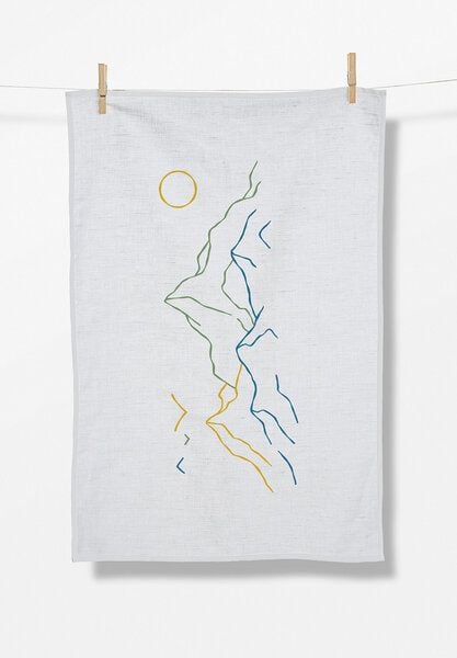 GREENBOMB Nature Contours Tea Towel - Praktisches Geschirrtuch aus Bio-Baumwolle / hochwertiger Print / GOTS / Fair & Vegan von GreenBomb
