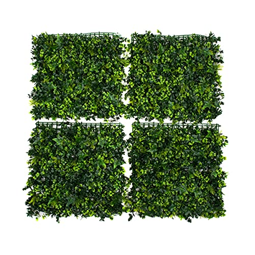 GreenBrokers A1141 Künstliche Wandhecke, mit gemischten Blättern und Efeu, Grün, 4 Stück von GreenBrokers