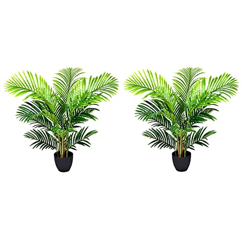GreenBrokers Künstliche Areca-Palme im Topf, 94 cm, 2 Phoenix-Pflanzen, 94 cm, 2 Stück von GreenBrokers