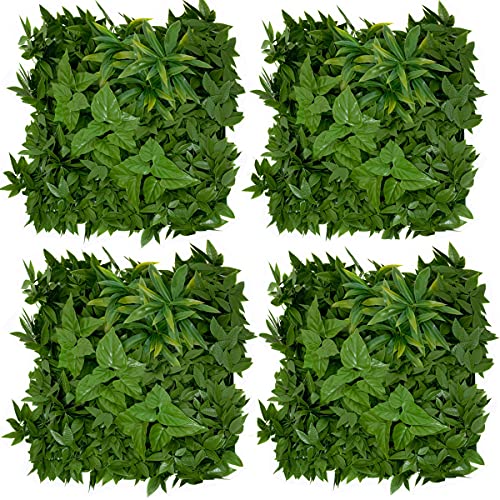 GreenBrokers Künstliche Premium-Wandhecke mit dunklen Blättern, 1 m, UV-stabil, vertikal, Rot von GreenBrokers