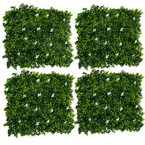 GreenBrokers Künstliche Wandhecke, Weiß, Grün, 4 Stück von GreenBrokers