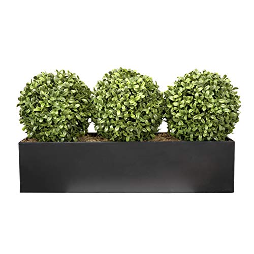 GreenBrokers Künstlicher Formschnitt, Aglaia-Buchsbaum, 3 Kugeln, 54 cm, Schwarz von GreenBrokers