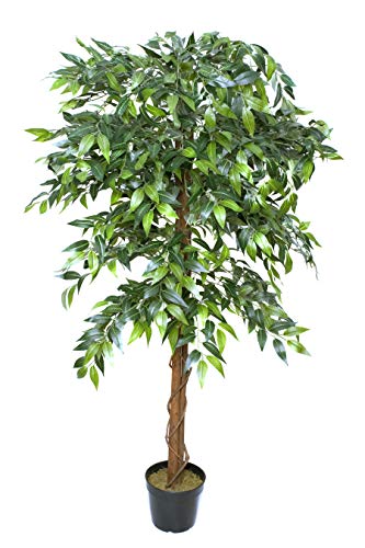 GreenBrokers Premium Künstlicher Ficus Trauender Feigenbaum, 160 cm, Topfpflanze, grün, 160 cm von GreenBrokers