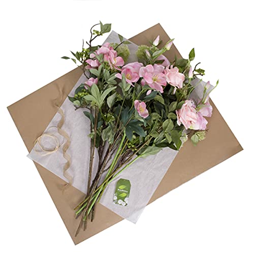 GreenBrokers Künstlicher Blumenstrauß mit Rosen, Nieswurz, Holunderblüte, Beeren und Grün, perfekt für Hochzeit, Heimdekoration, Büro und Tischdekoration von GreenBrokers