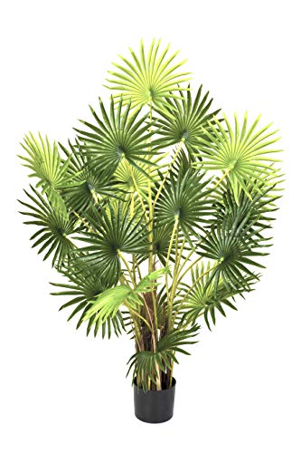 GreenBrokers Künstliche Fingerpalme im Topf, 120 cm von GreenBrokers