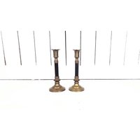 Messing-Spindel-Kerzenständer/2Er-Set Vintage Kerzenhalter Kerzenleuchter von GreenCanyonTradingCo