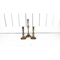 Vintage Messing-Spindel-Kerzenständer/3Er-Set von GreenCanyonTradingCo