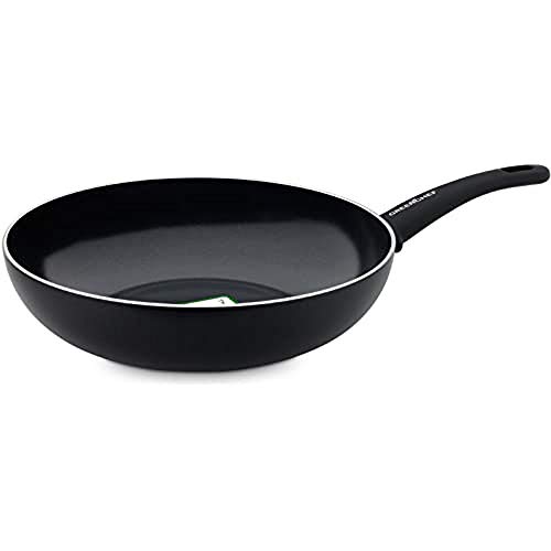 GreenChef Diamond Soft Grip Wok mit Antihaftbeschichtung, 28cm/3.6 Liter, PFAS-frei, Schwarz von GreenChef