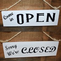 Doppelseitiges Offenes Geschlossenes Schild Für Business | Sorry We're Closed Reversible Doppelseitiges Offenes Geschlossenes Schild Für Business | Sorry We're Closed Reversible von GreenChickens