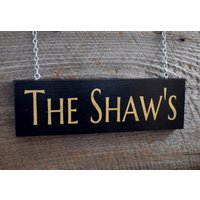 Familie Nachname Benutzerdefiniertes Holzschild | Adressmarkierer Für Mailbox Oder Haus Altholz Pärchen Geschenk von GreenChickens