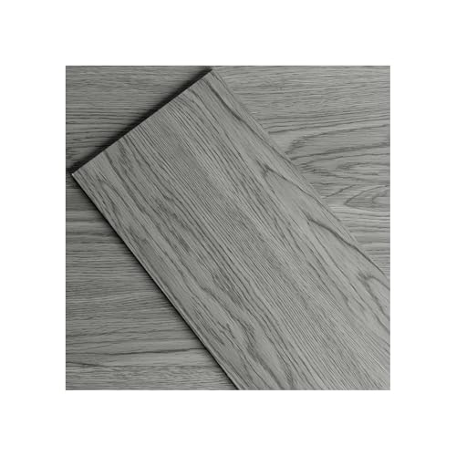 GreenFullHouse Vinyl Bodenbelag selbstklebend mit Holz-Effekt, abziehen und kleben, 15.24cmx15.24cm 2.0 mm 1 Stück Anti-Scratch für Bad Flur Waschküche (Neue Waschung Grau) von GreenFullHouse